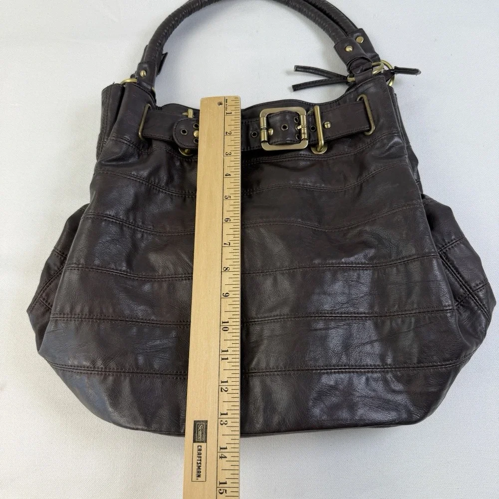 Brown Leather Hobo Bag Purse Large Handbag‎ Gold Hardware Boho Hippie Peasant